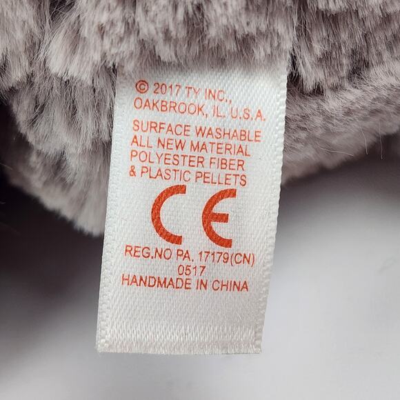 Ty Attic Treasures Kit the Kitty Cat Gray White Kitten Pink Nose 2017 Silky Soft - Picture 8 of 9